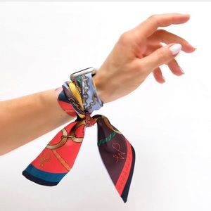 Wristpop Apple Watch Silk Band with connectors. Gorgeous print and reversible.